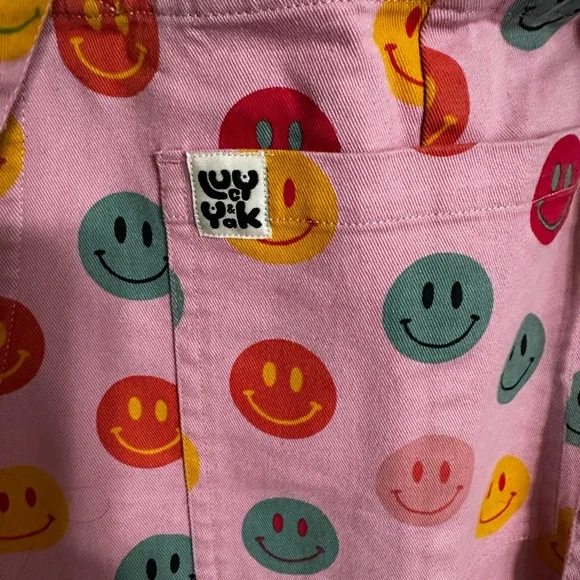 Lucy & Yak Limited edition Smiley Face Dungarees - Picture 2 of 4